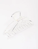 Silver Large Outline Hair Claw Clip