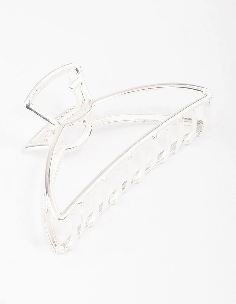 Silver Large Outline Hair Claw Clip