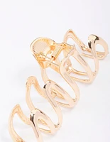 Gold Large Squiggle Hair Claw Clip