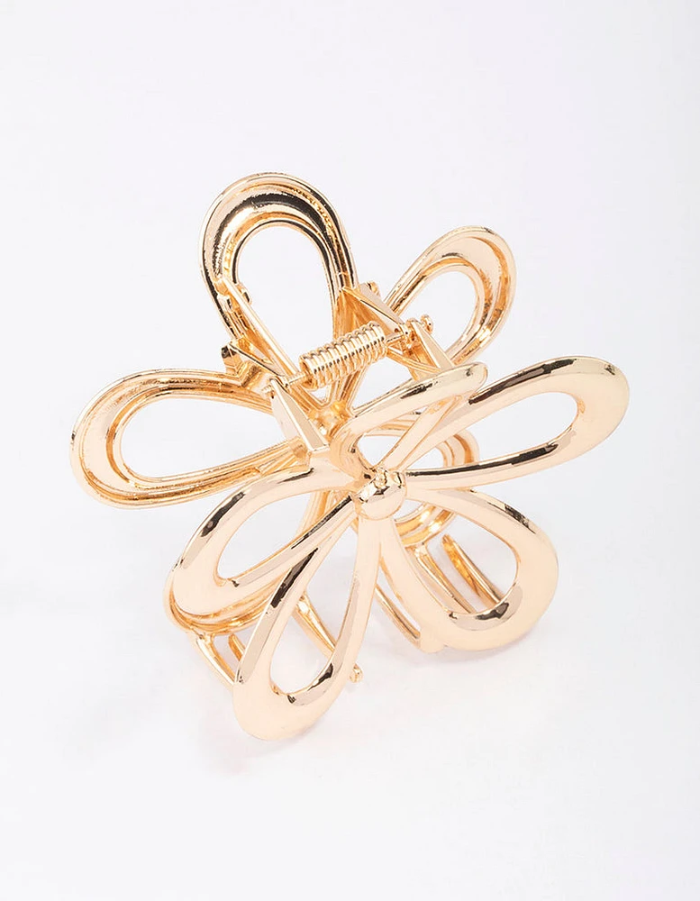 Gold Daisy Flower Hair Claw Clip