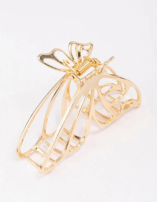 Gold Small Butterfly Hair Claw Clip