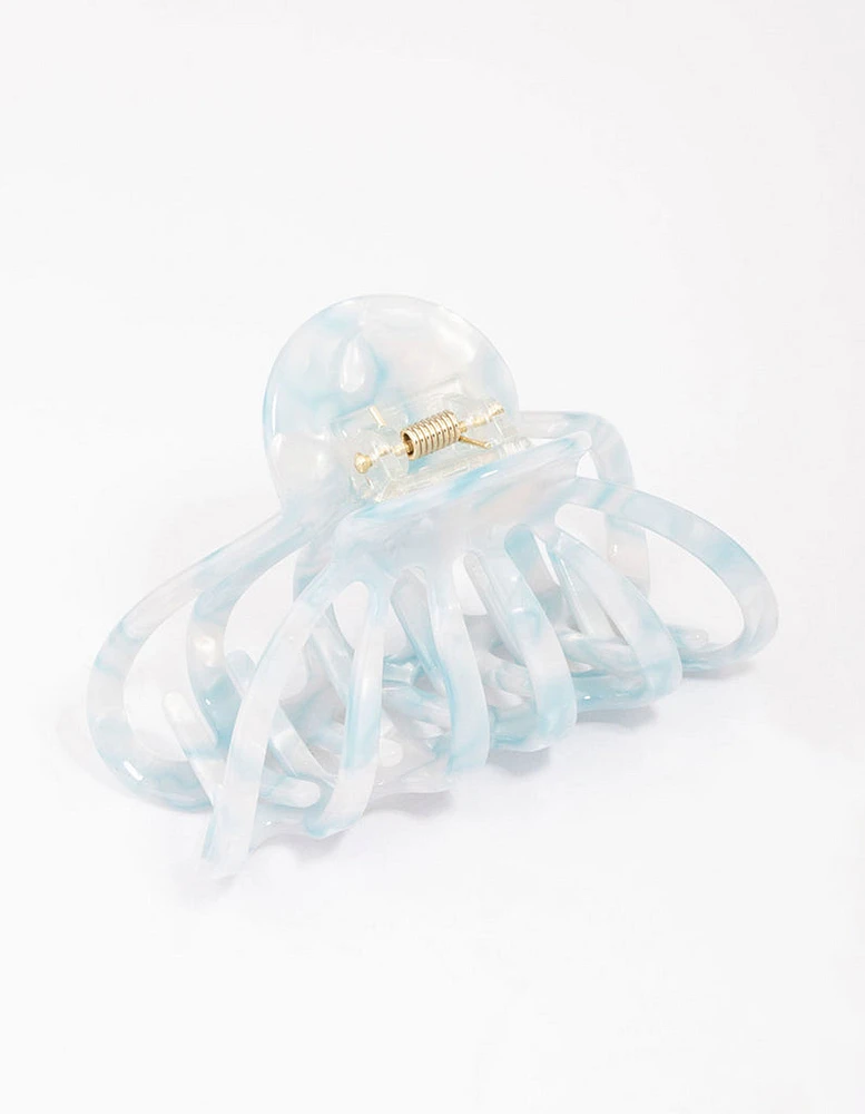 Aqua Marble Wide Hair Claw Clip