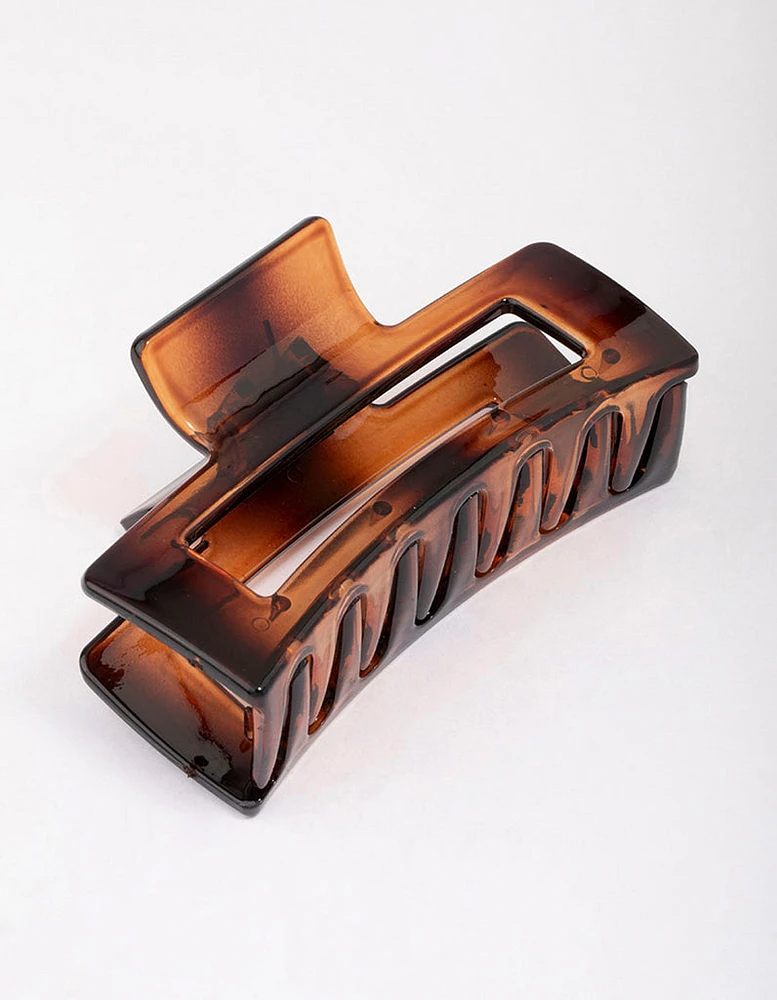 Large Rectangular Tortoiseshell Hair Claw Clip