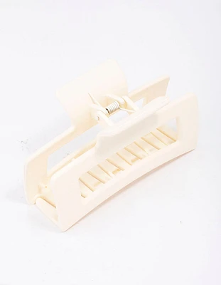 White Large Rectangular Hair Claw Clip