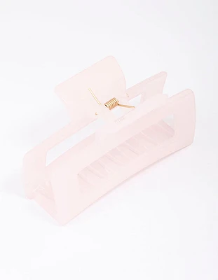 Pastel Pink Rectangular Hair Claw Clip