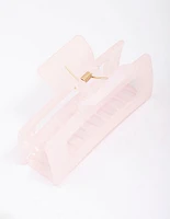 Pastel Pink Rectangular Hair Claw Clip