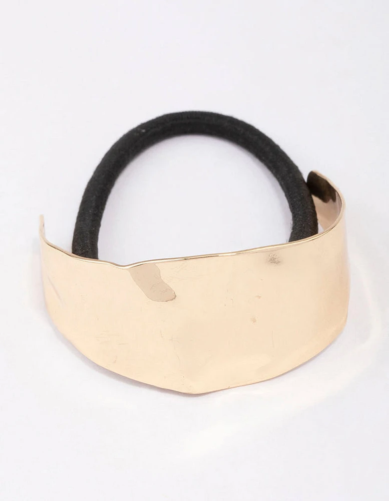 Gold Medium Wavy Pony Tail Hair Tie