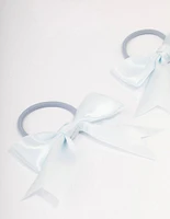 Blue Medium Bow Hair Tie Pack