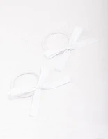 White Mini Bow Hair Tie Pack