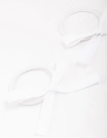 White Mini Bow Hair Tie Pack
