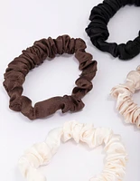 Neutral Thin Fabric Scrunchie 4-Pack