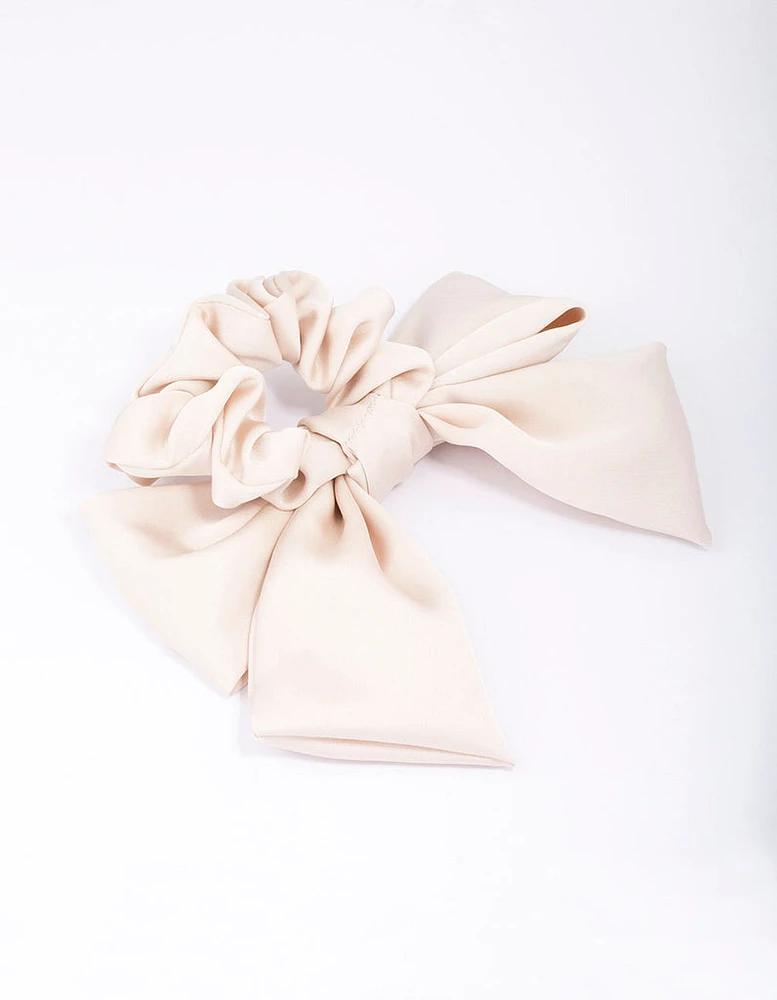 Natural Coloured Bow Hair Scrunchie