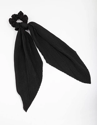 Black Plisse Fabric Scarf