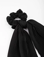 Black Plisse Fabric Scarf