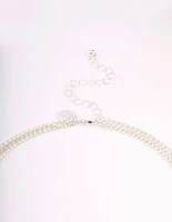 Silver Oval Long Chain Necklace