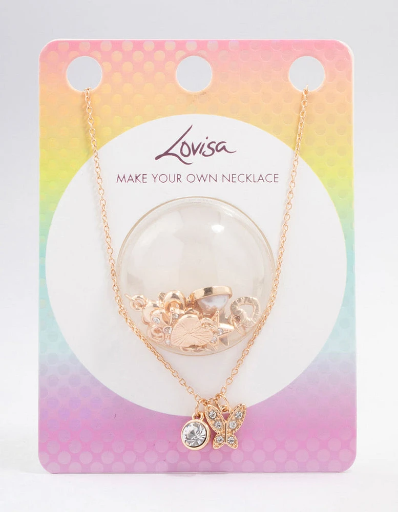 Kids Rose Gold Make Your Own DIY Charm Necklace