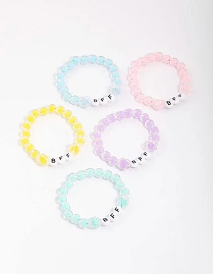 Kids Rainbow BFF Beaded Bracelet 5-Pack