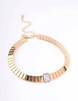 Gold Diamante Hexagon Choker