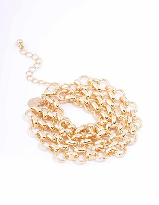 Gold Layered Row Chain Bracelet