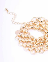 Gold Layered Row Chain Bracelet