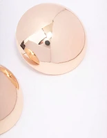 Gold Large Dome Stud Earrings