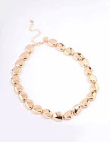 Gold Oval Small Pebble Necklace