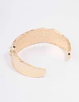 Gold Oval Pearl Wrist Cuff