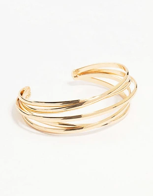 Gold Interlaced Wrist Cuff