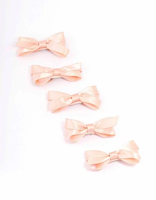 Pink Mini Hair Bows 5-Pack