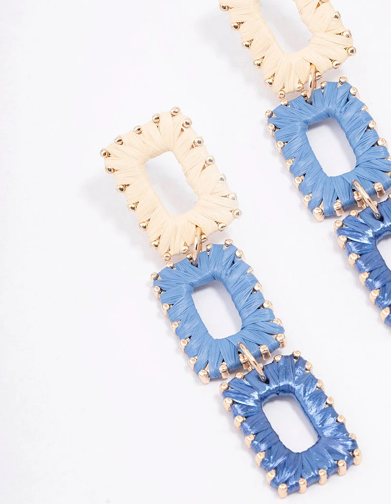 Gold Rectangle Drop Earrings