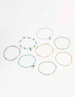 Gold Mixed Facet Pearly Beaded Bracelet Pack