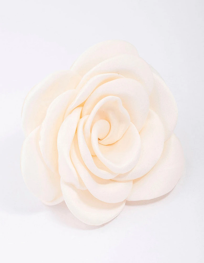 Cream Rosette Hair Tie