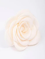 Cream Rosette Hair Tie