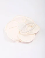 Cream Rosette Hair Tie