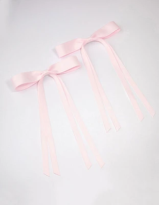 Pink Fabric Wide Skinny Hair Bow Pack