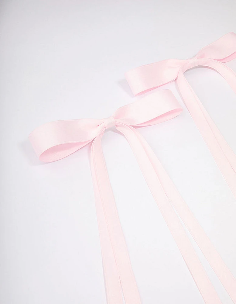 Pink Fabric Wide Skinny Hair Bow Pack