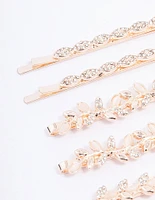 Rose Gold Diamante Vine Hair Clip 6-Pack