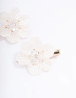 Gold Iridescent Detailed Flower Hair Clip Pack