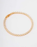 Gold Plated Single Classic Tennis Bracelet