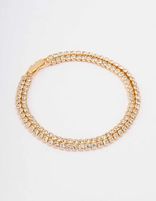 Gold Plated Double Classic Tennis Bracelet