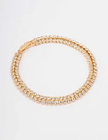 Gold Plated Double Classic Tennis Bracelet