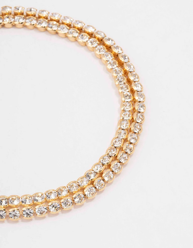 Gold Plated Double Classic Tennis Bracelet