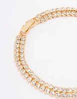 Gold Plated Double Classic Tennis Bracelet