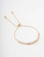 Gold Plated Marquise Baguette Bracelet