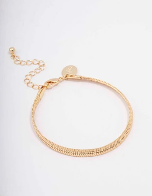 Gold Plated Brass Snake Chain Bracelet