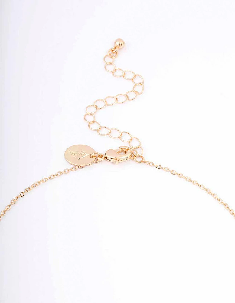 Gold & Green Mushroom Pendant Necklace