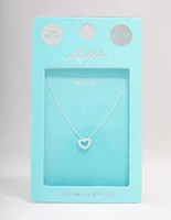 Sterling Silver Cubic Zirconia Heart Pendant Necklace