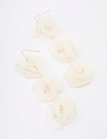 Gold & Cream Petal Drop Earrings