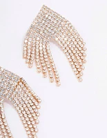 Gold Triangular Diamante Drop Earrings