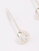 Sterling Silver Encased Round Stud Earrings